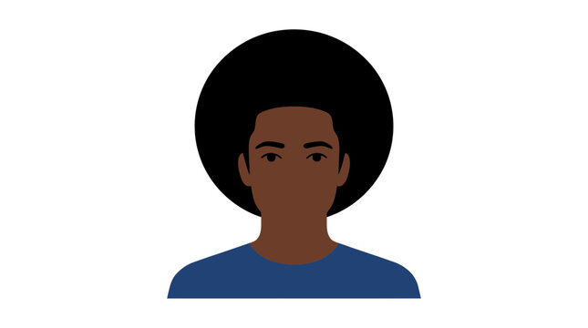 Man with afro hairstyle flat design illustration