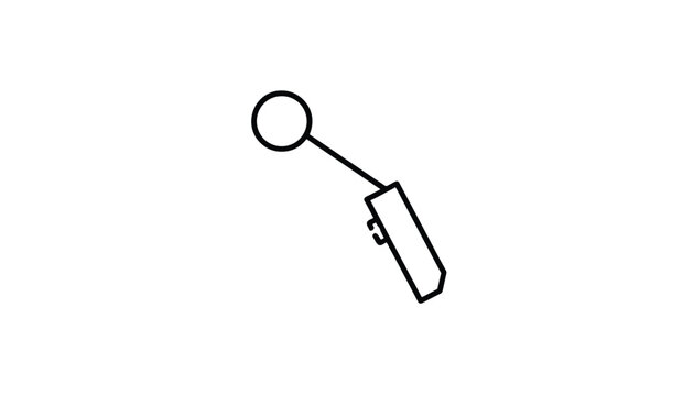 Simple line icon of a float switch level control sensor mechanism on white background, ideal for technical and engineering designs.
