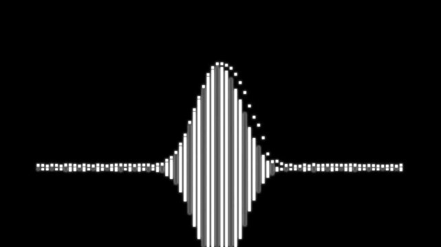 Animated White Digital Audio Spectrum Equalizer on Black Background