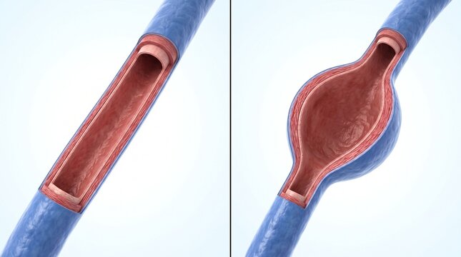 Healthy Vein vs Venous Aneurysm Localized Vessel Dilation