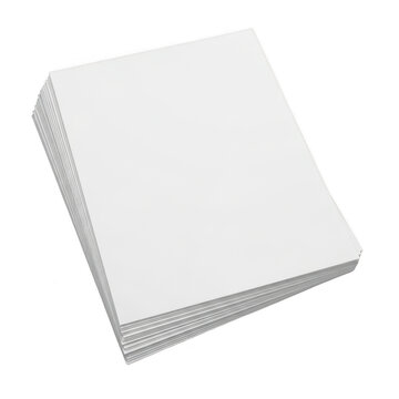 Stack of blank white paper sheets isolated on white background