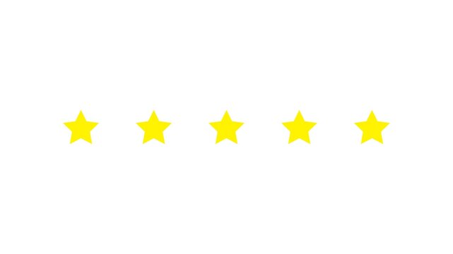 Animated 5 Star Rating Review Icon Motion Graphic