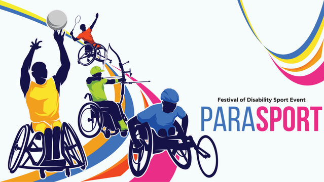 Disability Sports Day Background Vector. Paralympic Sports Games Illustration. Graphic Design for the decoration of gift certificates, banners, and flyer 
