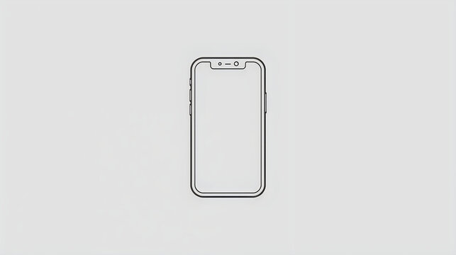 Smartphone screen protector glass template isolated on a light grey background.