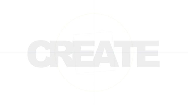 Abstract black letters O R E rotating and moving on a clean white background
