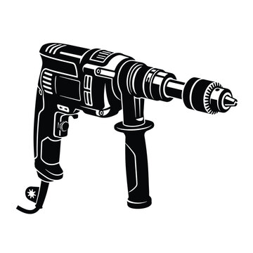 Black and white illustration of a titan 850w power drill