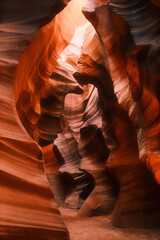 Abstract sandstone formations inside Upper Antelope Canyon in Page, Arizona © Brandon