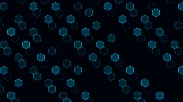 Corporate Blue Premium Hexagon Tech Hive Seamless Loop Background - 4K Seamless Loop