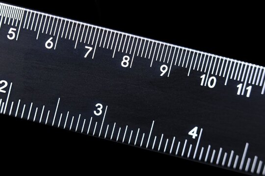 Metric and imperial measuring scale close-up