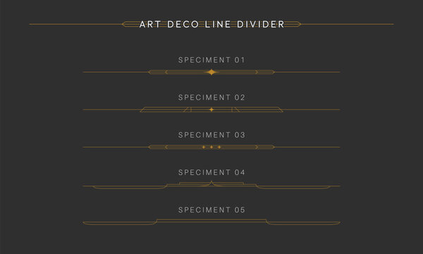 Elegant Gatsby style line divider vector collection