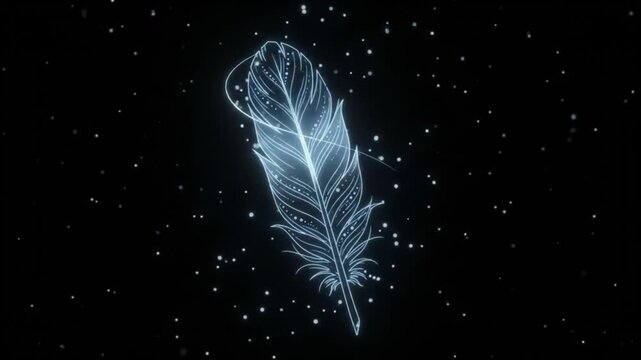 Minimalist Glowing Feather Floating Micro Motion Graphics