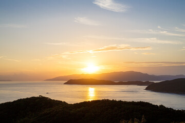 夕焼けの休暇村から望む地ノ島、友ヶ島 © Hsuan