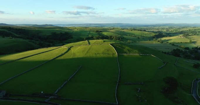 Sunny morning at hills in Malhamdale
