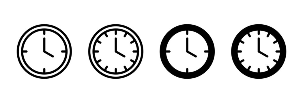 Clock icon set vector. Time sign and symbol. watch icon