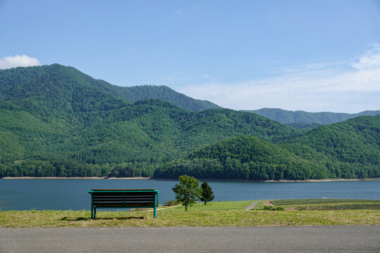 View of Lake Kanayama Hokkaido scenery
