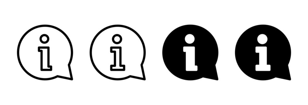 Information sign icon set vector. about us sign and symbol. question mark icon
