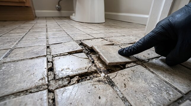 Photorealistic microstock photo of loose bathroom floor tile