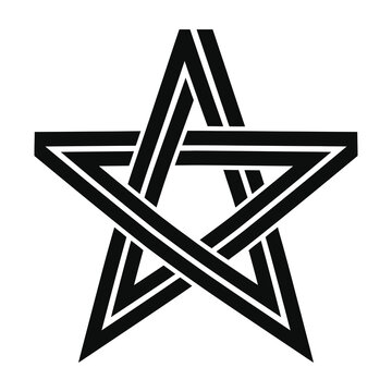 Geometric pentagram symbol with black lines on white background