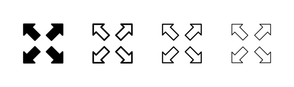 Fullscreen Icon logo design. Expand to full screen sign and symbol. Arrows symbol