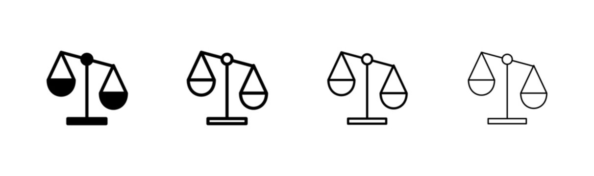 Scales icon logo design. Law scale icon. Justice sign and symbol