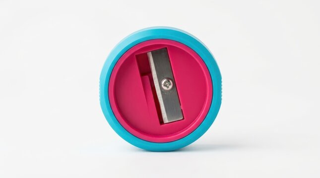 A colorful pencil sharpener isolated on white background