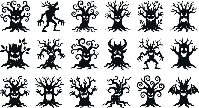 Halloween Spooky Tree Silhouette Collection