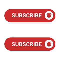 Fototapeta premium Subscribe buttons with bell icon on white background