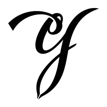 Elegant lower case letter g in classic calligraphy brush script font isolated on white background