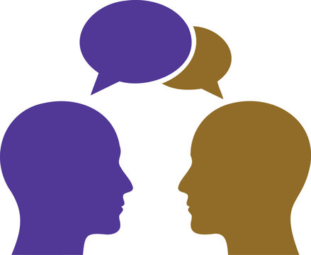 Profile heads talking with speech bubbles vector icon design speech bubble communication