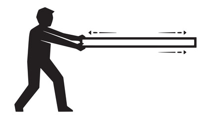 Naklejka premium Silhouette of soldier aiming rifle toward target lines on black background