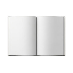 Fototapeta premium Open blank notebook with white pages isolated on a transparent background