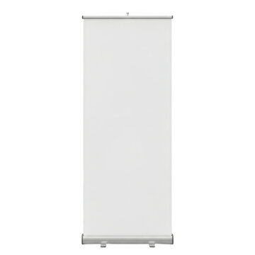 Blank white roll up banner stand mockup for business advertising and trade show display