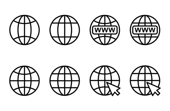 Web icon symbol for apps and websites. go to web sign and symbol. web click icon. Global search icon