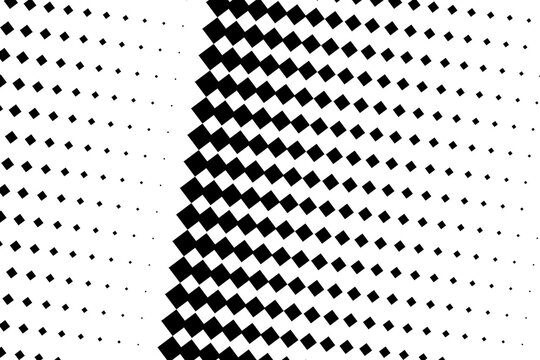 Abstract halftone background pattern of black diamond shapes on white base.