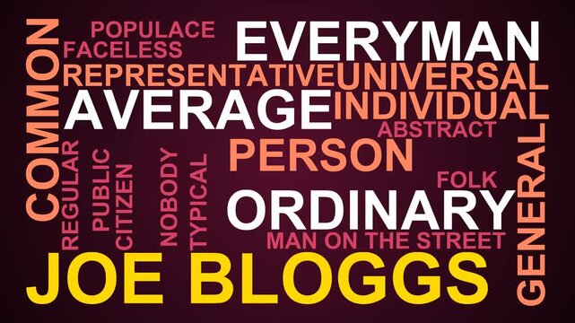Joe Bloggs Word Cloud