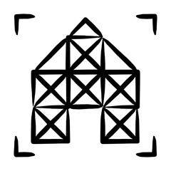 Naklejka premium Structural Design Icon - Handdrawn