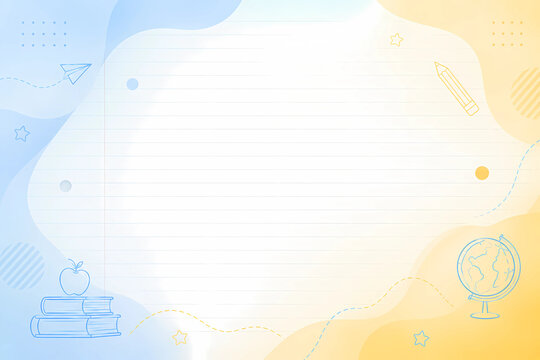 Soft pastel gradient background blue yellow education concept minimalist design