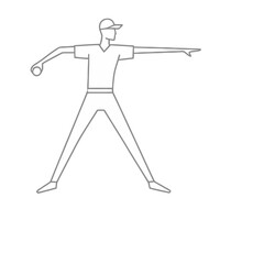 Fototapeta premium Baseball pitcher throwing a ball