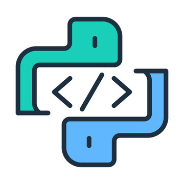 Python Icon - Lineal Color