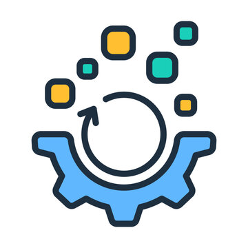 Data Wrangling Icon - Lineal Color