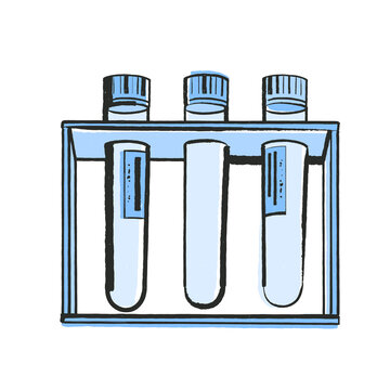 Rough brushtroke laboratorium equipment illustration