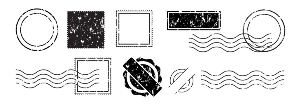 Vintage grunge postmark and blank postage stamp 