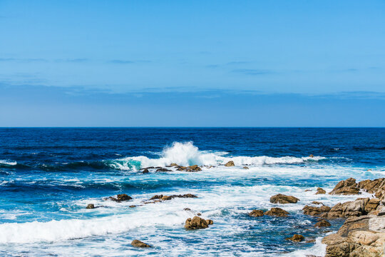 view of rocks in ocean