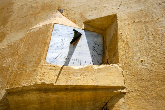 A marble sun dial in the Mausoleum of Moulay Ismail in Meknes. Moulay Ismail is considered one of Morocco&rsquo;s greatest rulers, who made Mekn&egrave;s his capital city in the 17th century.