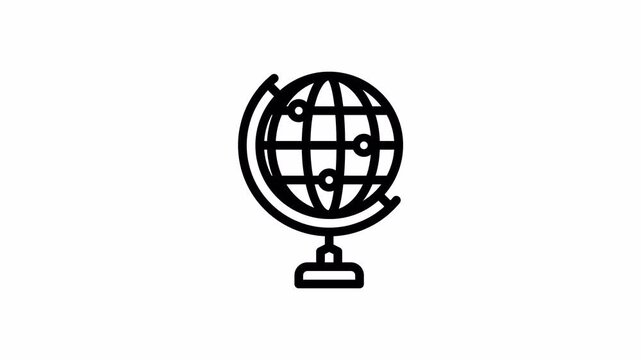 globe minimalist stroke animation