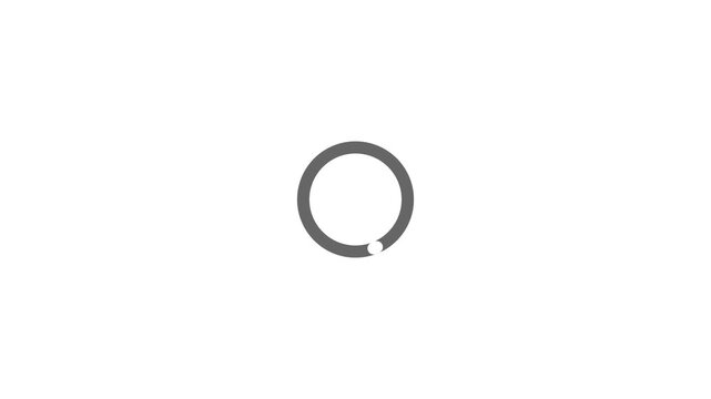 Loading circle animation, Animation spinning load icon with alpha layer transparent background, waiting for download.Smooth rotating loading spinner with brief pauses and continuous motion.