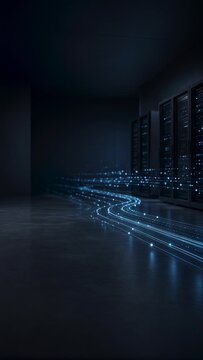 server room with data stream