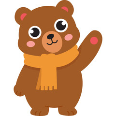 Fototapeta premium Cute Bear Woodland Animal Illustration