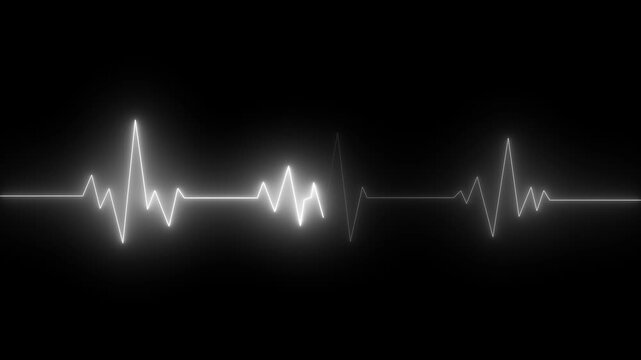 neon line Human heart with digital red and blue heart pulse line. Illustration of the heartbeat and pulse rate signal of an abstract neon energy.white heartbeat on alpha transparent background.