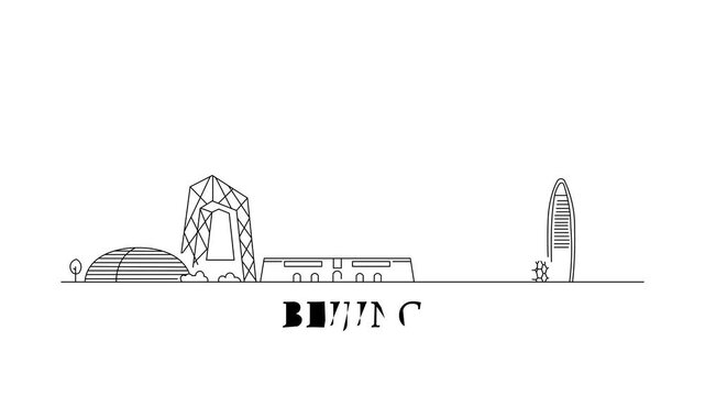 Minimalist outline of Beijing skyline